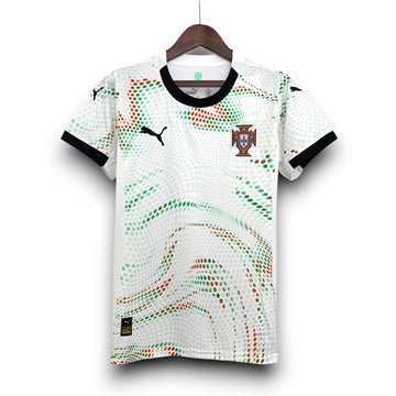 Camisola Feminina Portugal Branca Fora De Casa 2025