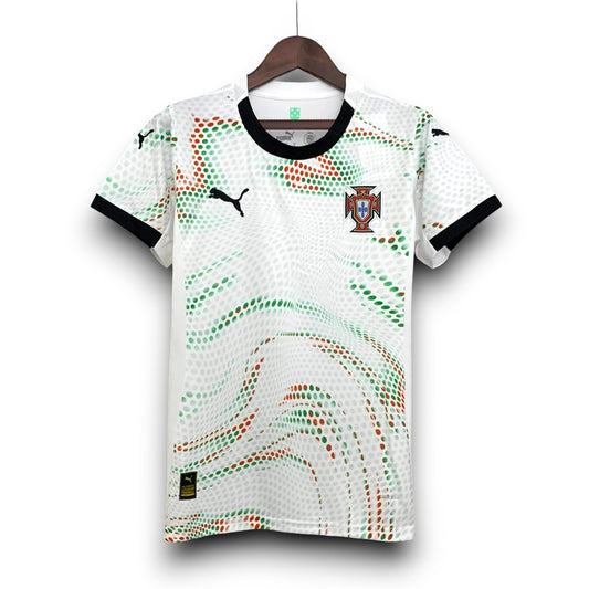 Camisola Feminina Portugal Branca Fora De Casa 2025