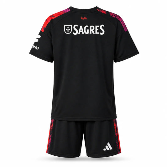 Conjunto infantil águia alternativa terceira camisola preta e vermelha 2026/27 - LANÇAMENTO