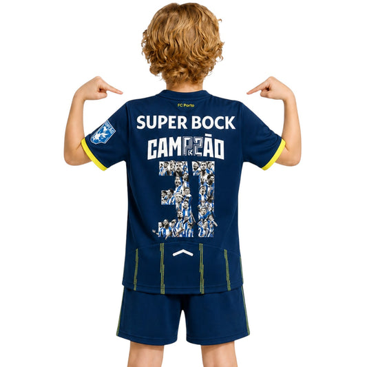 Conjunto Infantil Porto Quarto Equipamento Campeão 25/26