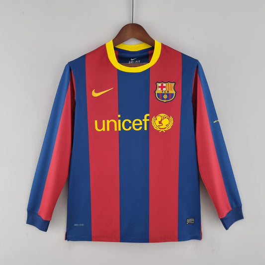 Camisa Manga Longa Barcelona 10/11 Grená