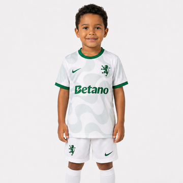 Conjunto Infantil Alternativo Branco 2025/26 - Leões