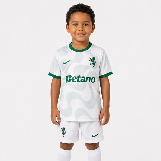 Conjunto Infantil Alternativo Branco 2025/26 - Leões