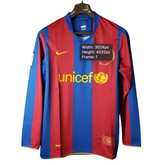 Camisa Manga Longa Barcelona 07/08 Grená